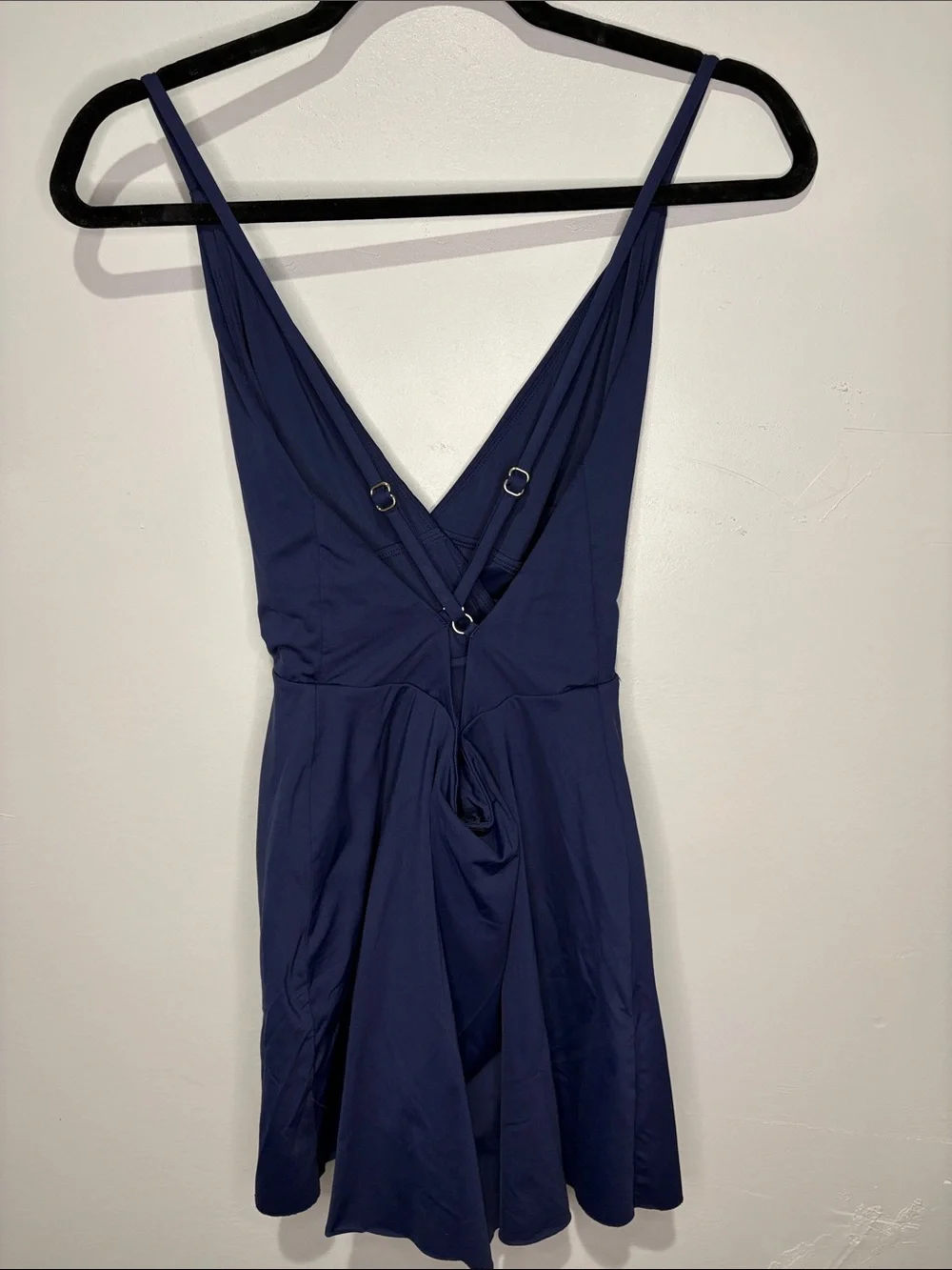 Anne Cole Navy Deep V Wrap Swim Romper